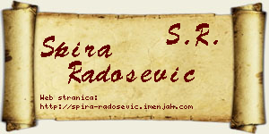 Spira Radošević vizit kartica